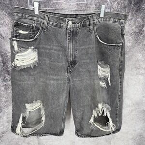 Levi's 569‎ Shorts Mens 38 Gray Loose Baggy Skater Punk Hip Hop Denim Jorts